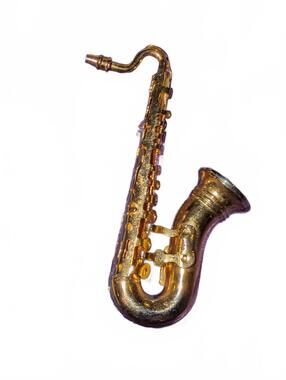 Miniature Gold Tone Saxophone Brooch